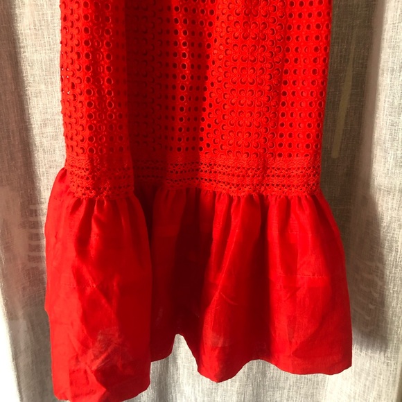 J. Crew Red Eyelet Spaghetti-Strap Dress - New With Tags - Picture 4 of 8